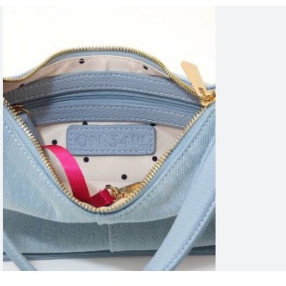 Macy's On 34th Dyanne denim small shoulder crossbody bag - Blue - Picture 11 of 12